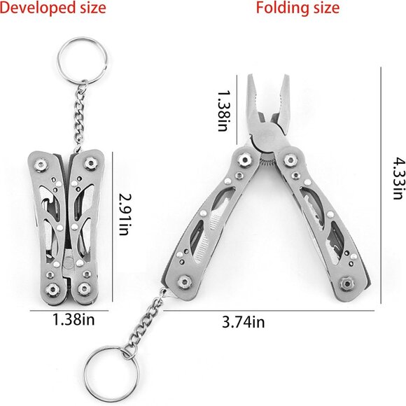 Multi-Purpose Knife Pliers Stainless Steel Folding Tool with Carbon Steel(1 set) - Picture 8 of 12
